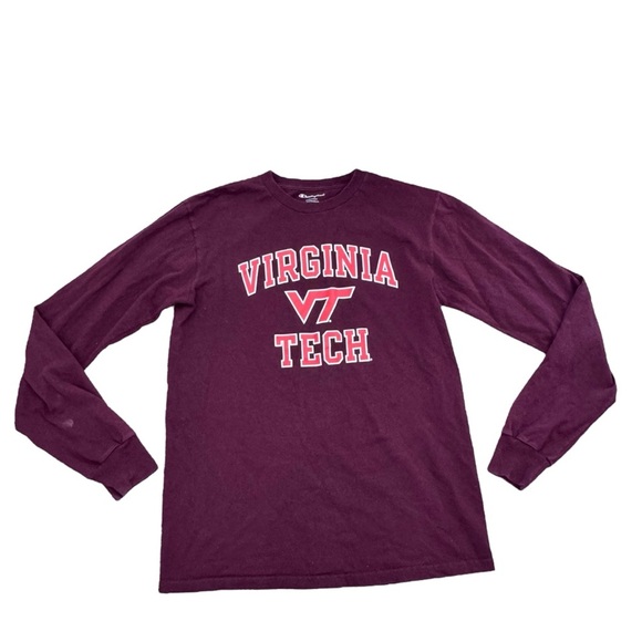 Maroon, long sleeve Virginia Tech T-shirt size youth extra large - Picture 1 of 6